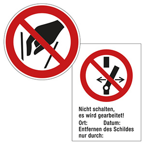 Verbotszeichen für Elektro, Anlagen, Maschinen