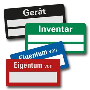 Standard-Inventar-Etiketten - auf Bogen