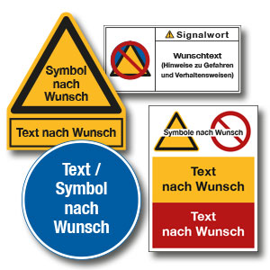 Individuelle Sicherheitsschilder