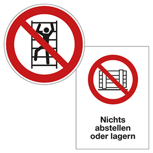 Verbotszeichen für das Lager 