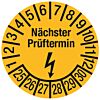 Prüfplakette - Nächster Prüftermin - Elektro, gelb