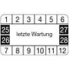 Wartungsplakette: letzte Wartung