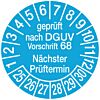 Prüfplakette - Geprüft nach DGUV Vorschrift 68