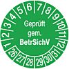 Prüfplakette - geprüft gem. BetrSichV
