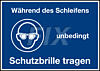 Während d.Schleifens Schutzbrille tragen