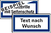 Zusatzzeichen mit individuellem Text
