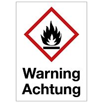 Entzündlich - Warning / Achtung
