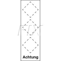 Grundetikett für 3 Gefahrstoffsymbole mit dem Signalwort Achtung""