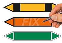 Rohrleitungskennzeichen zum Selbstbeschriften