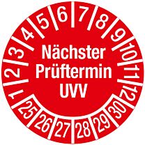 Prüfplakette - Nächster Prüftermin UVV