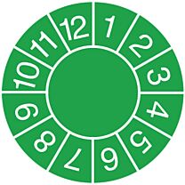 Prüfplaketten zum Selbsteintrag der Jahreszahl, grün