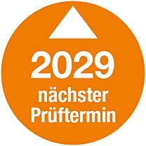 Prüfplakette - Nächster Prüftermin - 2029. Ø 30mm