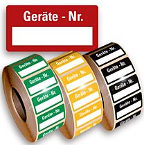 Geräte - Nr. - zum Selbstbeschriften