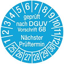 Prüfplakette - Geprüft nach DGUV Vorschrift 68
