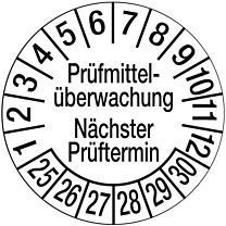 Prüfplakette - Prüfmittelüberwachung