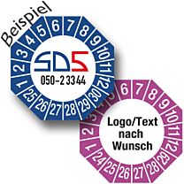 Prüfplakette nach Wunsch 8-eckig, Layout 11