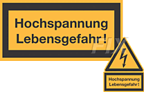 Hochspannung Lebensgefahr! -Zusatzschild