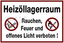 Heizöllagerraum-Rauchen,Feuer verboten