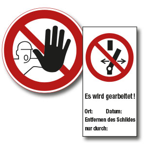 Verbotszeichen für Maschinen und Elektro